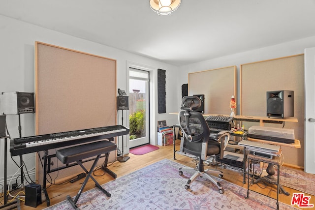 office featuring light hardwood / wood-style floors