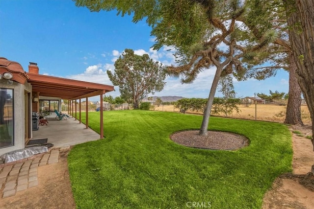 view of yard with a patio area