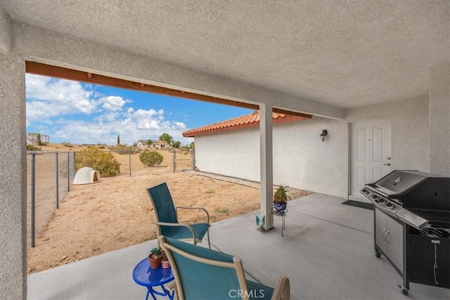 view of patio with area for grilling