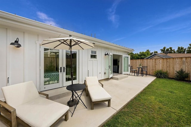 view of patio / terrace with french doors