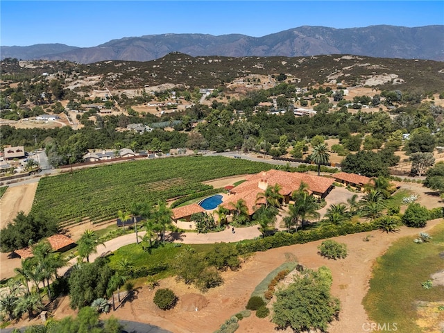 drone / aerial view with a mountain view