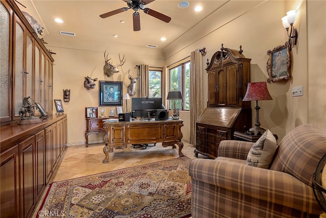 office with ceiling fan