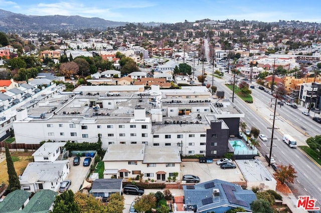 aerial view with a mountain view