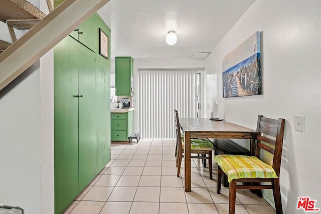 tiled dining space with plenty of natural light