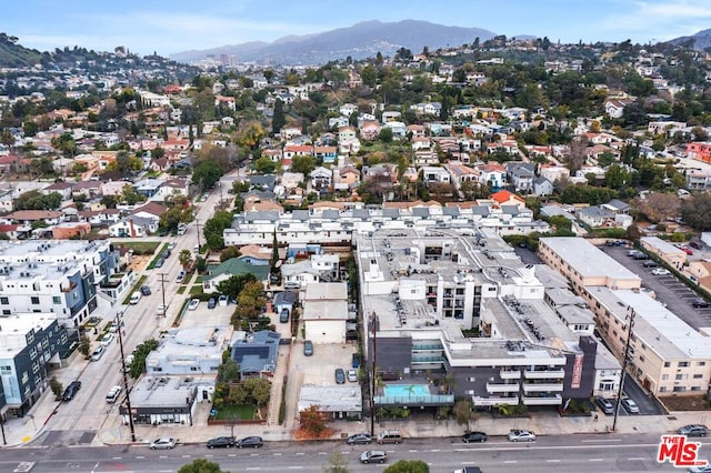 drone / aerial view with a mountain view