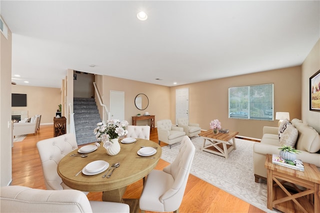 dining room featuring light wood-type flooring