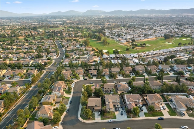 birds eye view of property featuring a mountain view