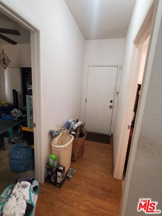 corridor featuring light hardwood / wood-style floors