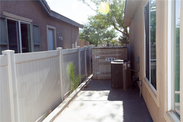 view of patio with central air condition unit