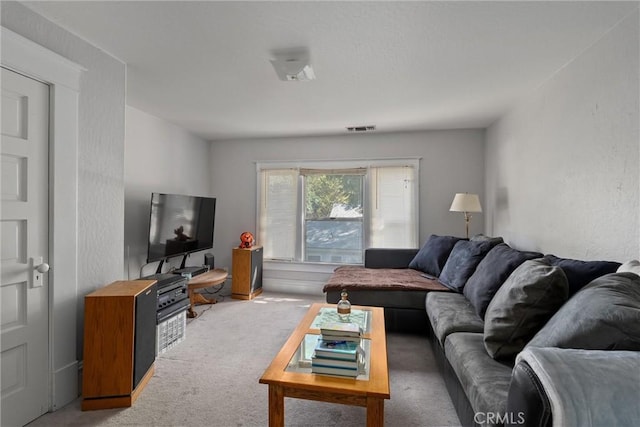 living room with carpet flooring