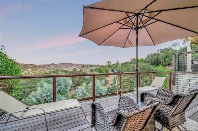 view of deck at dusk