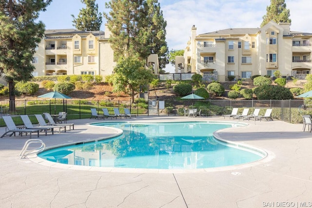 view of pool with a patio