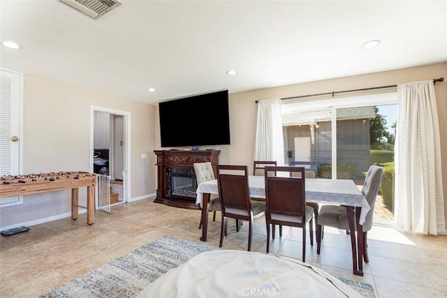 view of tiled dining space