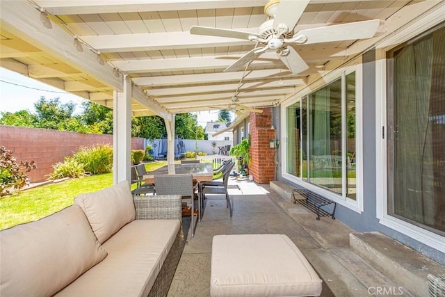 view of patio with an outdoor living space