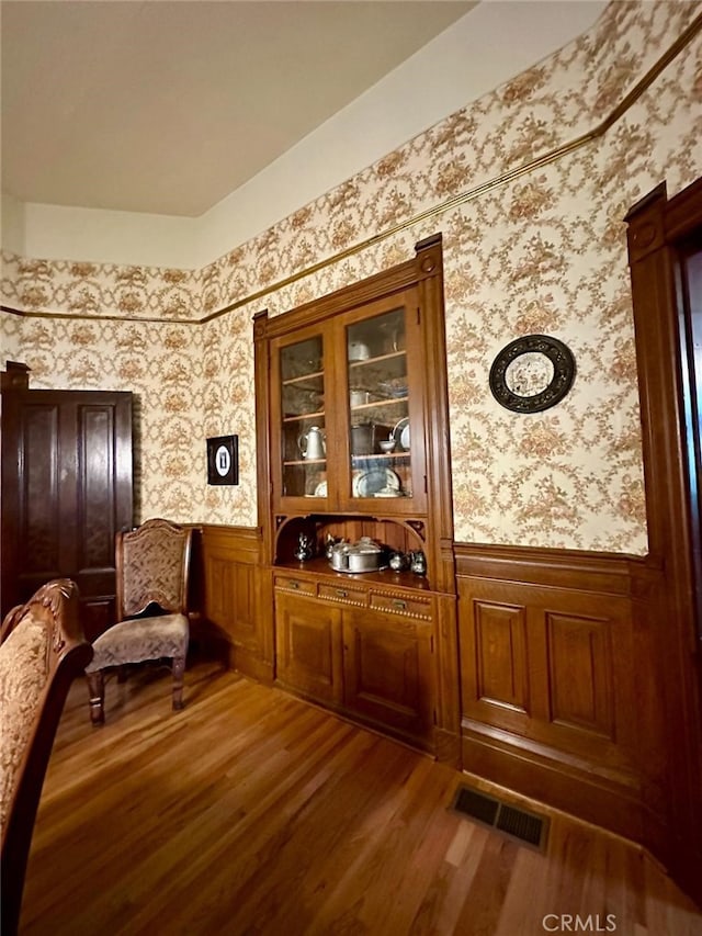 interior space featuring dark wood-type flooring