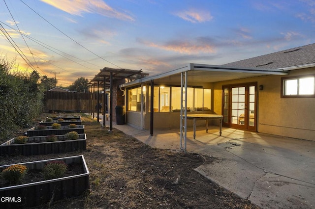 exterior space with a patio area and french doors