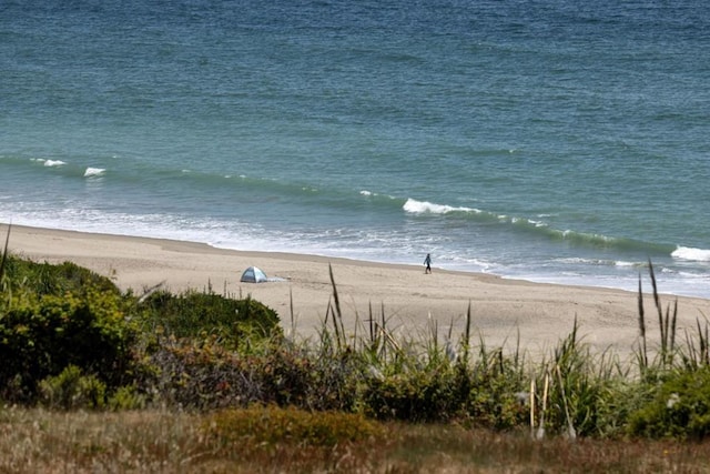 view of water feature featuring a view of the beach