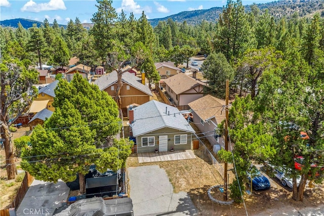 bird's eye view with a mountain view