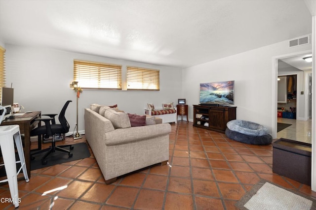 view of tiled living room