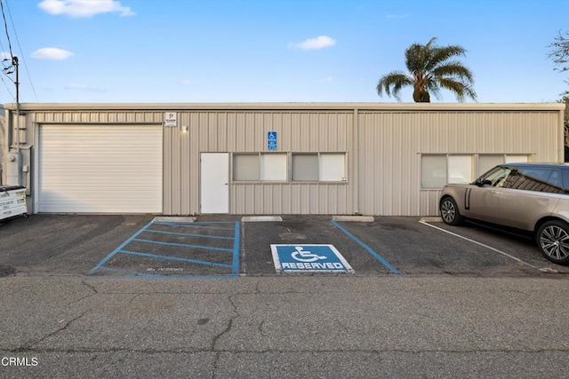 exterior space with a garage