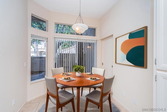 view of tiled dining room