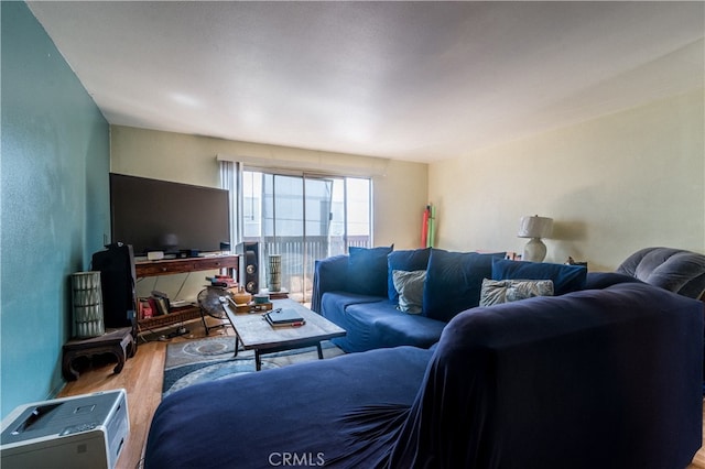 living room featuring hardwood / wood-style floors