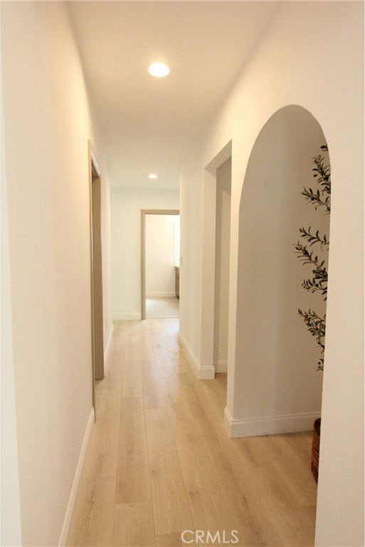 hall featuring light hardwood / wood-style floors