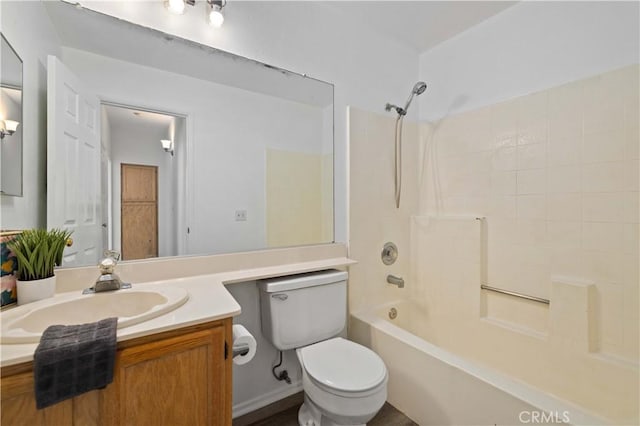 full bathroom with vanity, toilet, and shower / bath combination