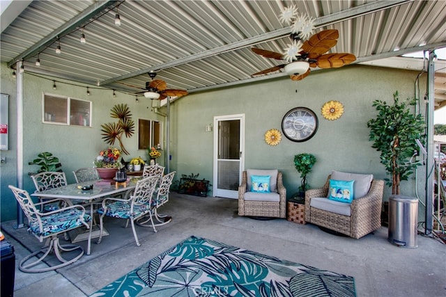 view of patio / terrace featuring ceiling fan