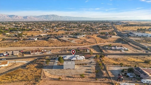 aerial view with a mountain view