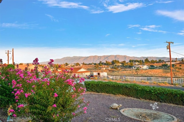 exterior space with a mountain view