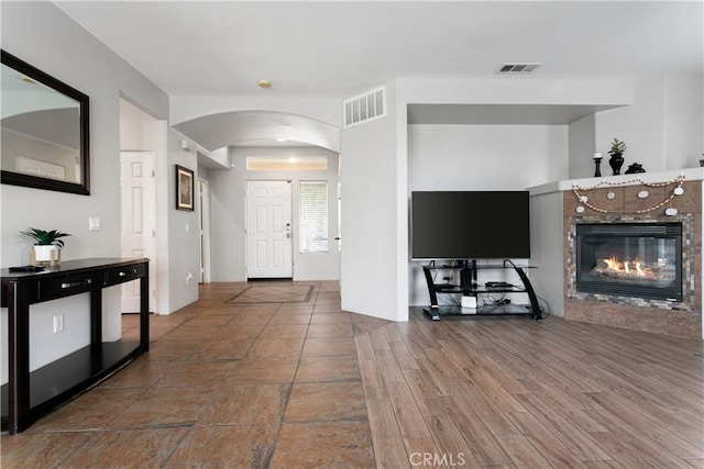 interior space with hardwood / wood-style floors