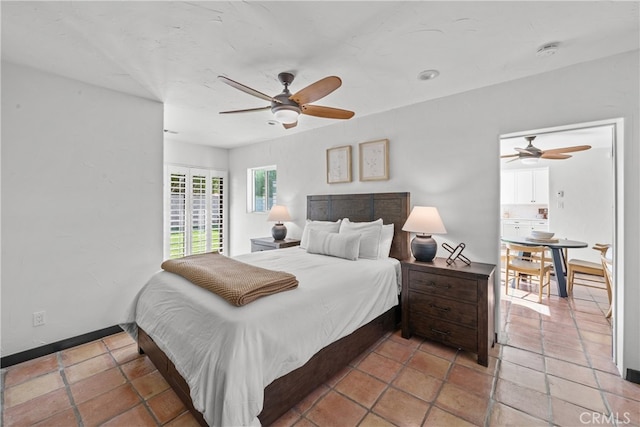 bedroom with ceiling fan