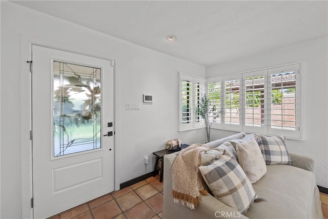 interior space with light tile patterned floors