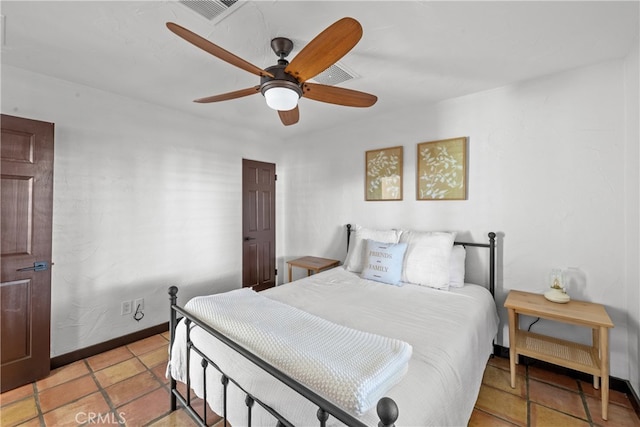 bedroom featuring ceiling fan