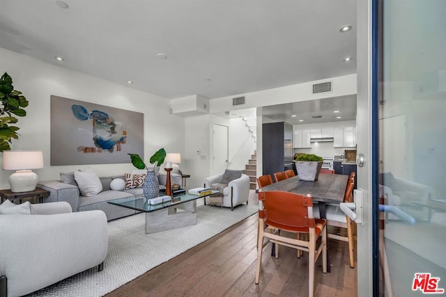 living room featuring hardwood / wood-style flooring