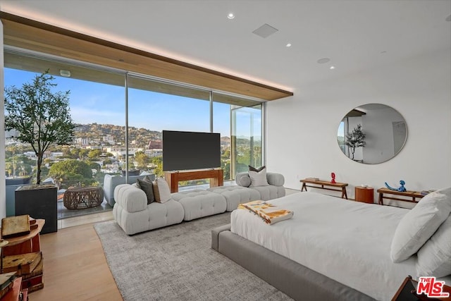 bedroom featuring light wood-type flooring