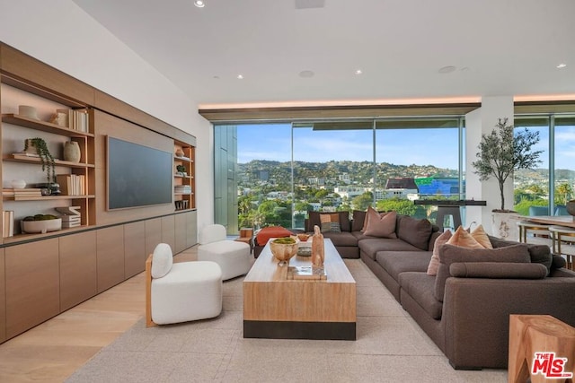 living room featuring light hardwood / wood-style flooring