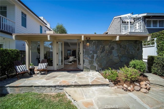 exterior space featuring french doors