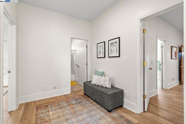 living area with light wood-type flooring