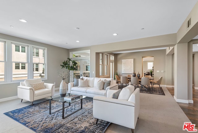 living room with french doors