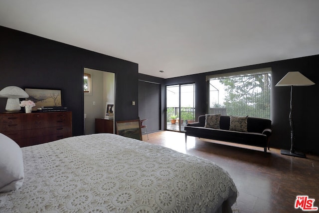 bedroom featuring access to outside