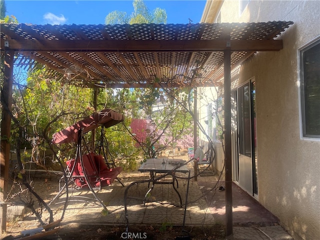 view of patio with a pergola