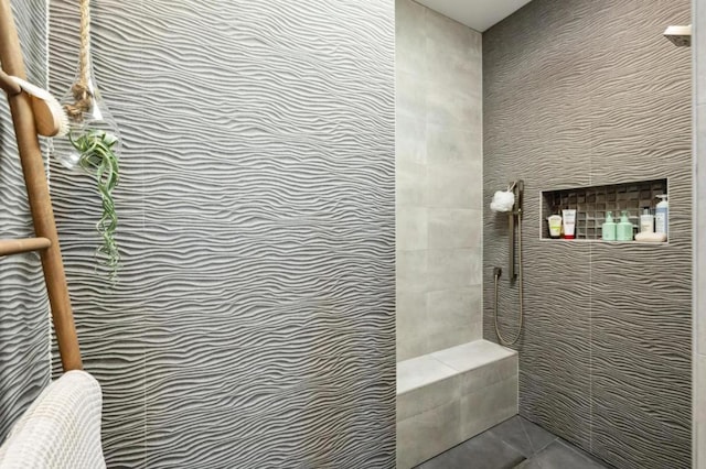 bathroom featuring walk in shower