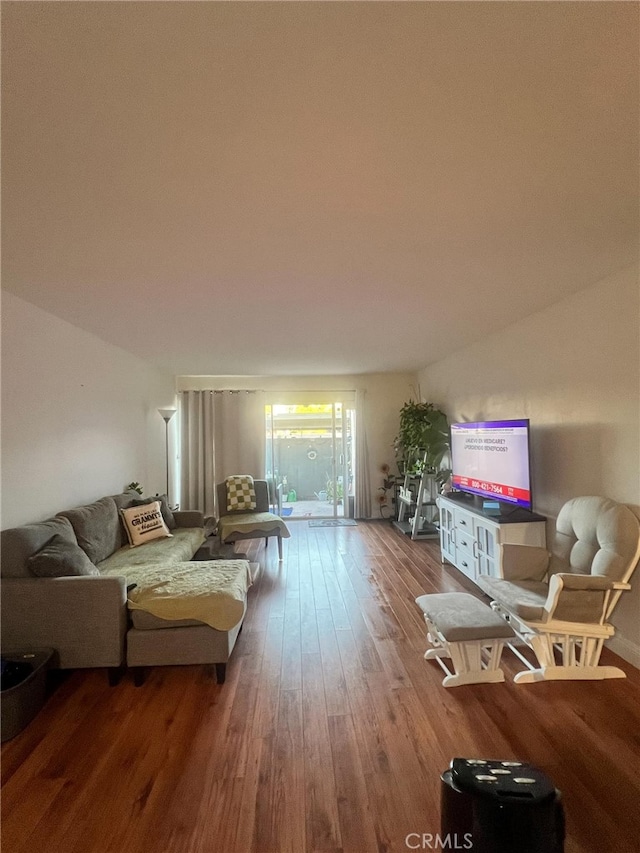 living room with hardwood / wood-style floors