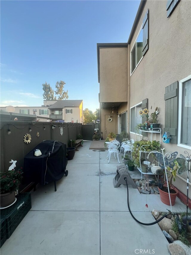 view of patio with area for grilling