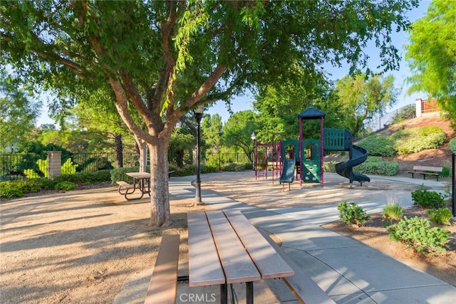 surrounding community featuring a playground