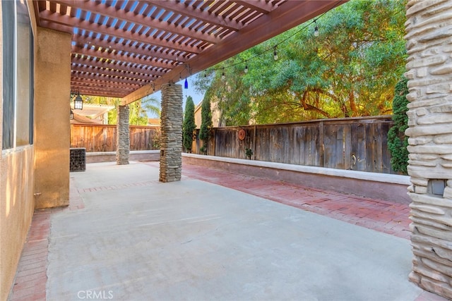 view of patio with a pergola