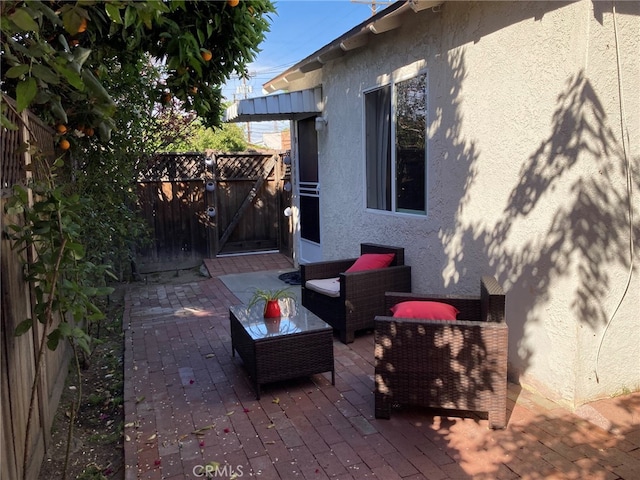 view of patio / terrace with an outdoor living space