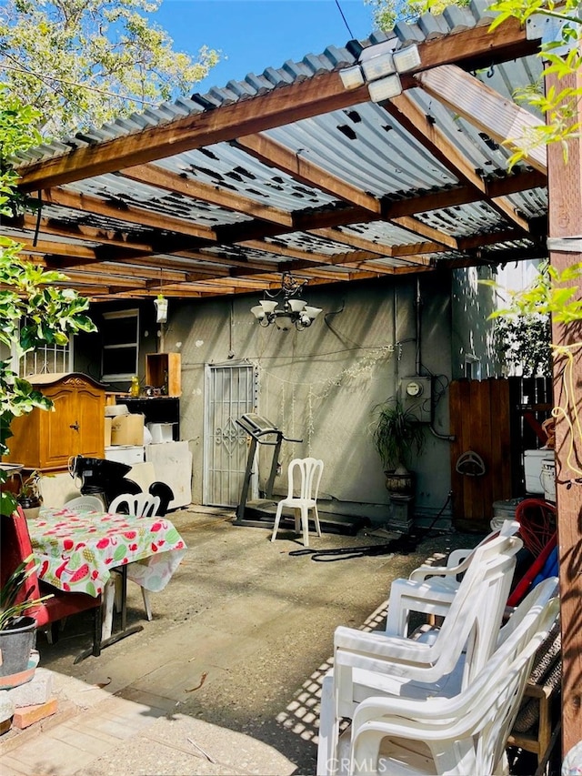 view of patio / terrace featuring a pergola